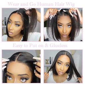 Pre Cut Lace Wear And Go Glueless Wig Short Bob