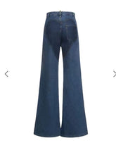 Load image into Gallery viewer, Criss Cross Flare Denim Pants
