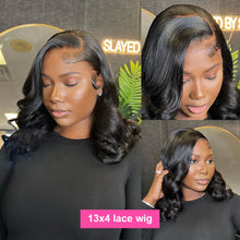 Load image into Gallery viewer, 250% Density 13x6 Body Wave Lace Frontal Bob Wig 13x4 Human Hair Wigs Remy Short Water Wave 4x4 Bob T Part Closure Wig For Women
