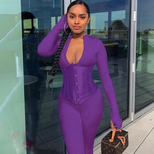 Body Goals Jumpsuit/corset 2 pieces set