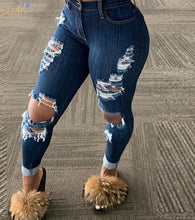 Load image into Gallery viewer, Tassel Hollow Jeans
