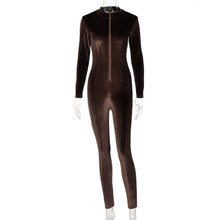 Load image into Gallery viewer, Velvet  Zipper Bodysuit
