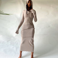 Load image into Gallery viewer, Hooded Patchwork Dress
