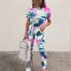 Casual Tie-dye Two Piece Set