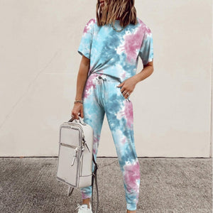 Casual Tie-dye Two Piece Set