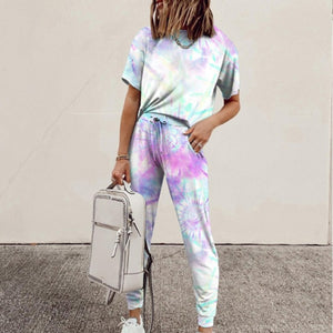 Casual Tie-dye Two Piece Set