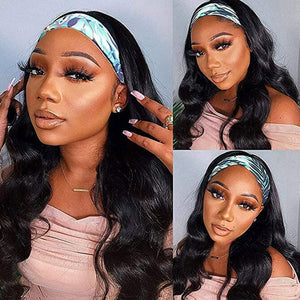 Human Hair Body Wave Headband Wig