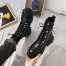 Load image into Gallery viewer, Leather Ankle Motorcycle Boots
