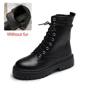 Leather Ankle Motorcycle Boots