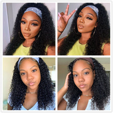 Load image into Gallery viewer, Brazilian Curly Human Hair Headband Wigs
