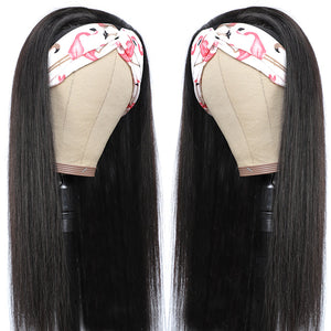 Straight Human Hair Headband Wig