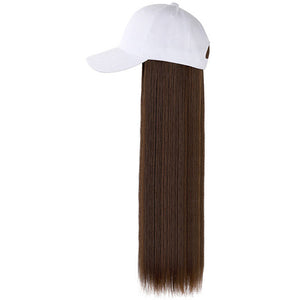 Synthetic Long Straight Lazy Cap Wig Hat