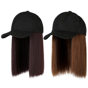 Synthetic Shoulder Length Lazy Cap Wig Hat