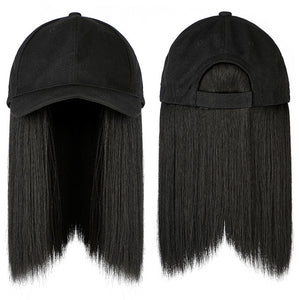 Synthetic Shoulder Length Lazy Cap Wig Hat