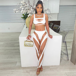 Mesh Patchwork Two Piece Set